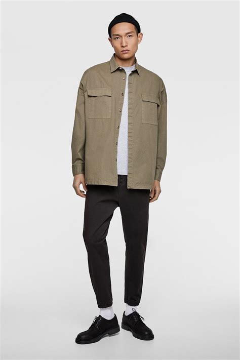 zara oversized shirt men's|zara wool overshirt men.